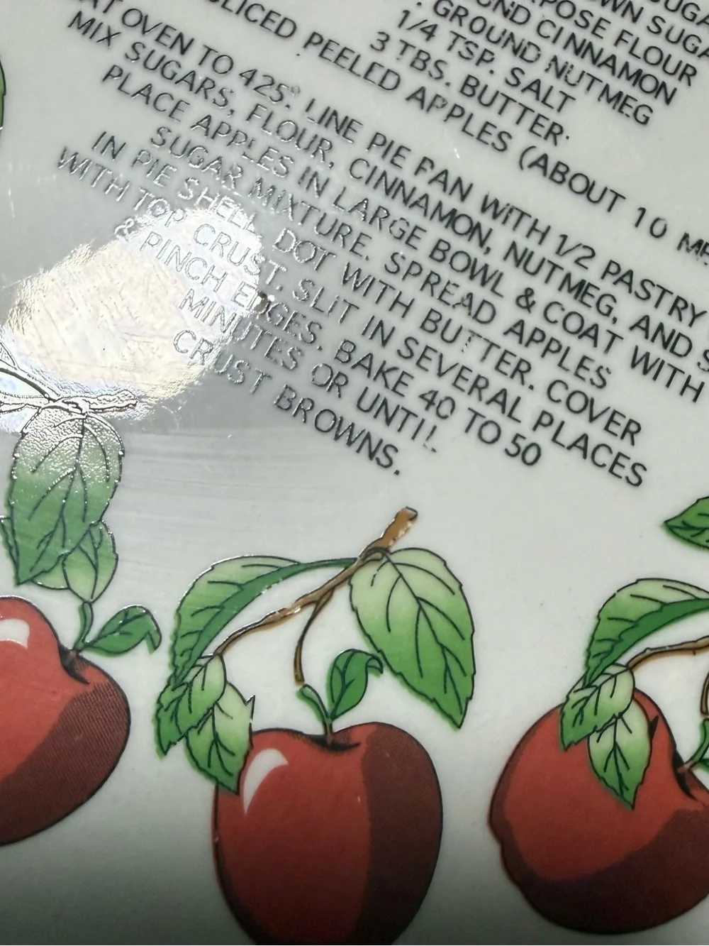Vintage Royal Red Apple Pie Plate Recipe Plate 11” Ceramic Farmhouse Cottagecore